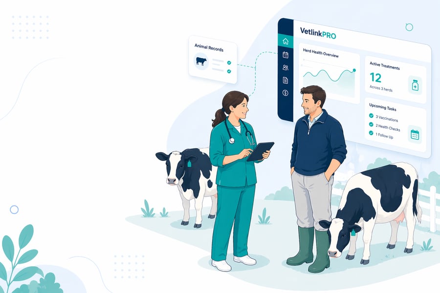 VetlinkPRO veterinary practice management illustration